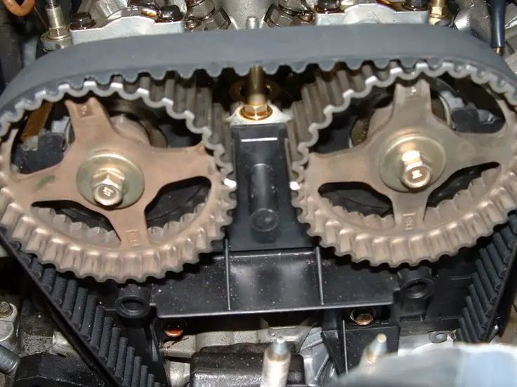timing belts connect parts together, to operate in sequence